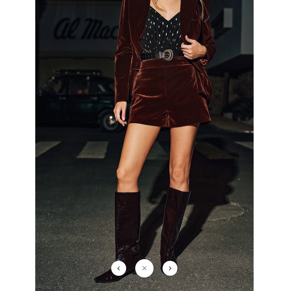 NWT Commense Velvet Mid-Waist Shorts SZ L